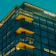 a very tall building with a sky background