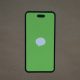 a green iphone case with a white speech bubble on it
